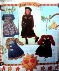 7278 WRAP TIE EMPIRE PINAFORE,SS-LS COLLAR DRESS PATTERN 3-6